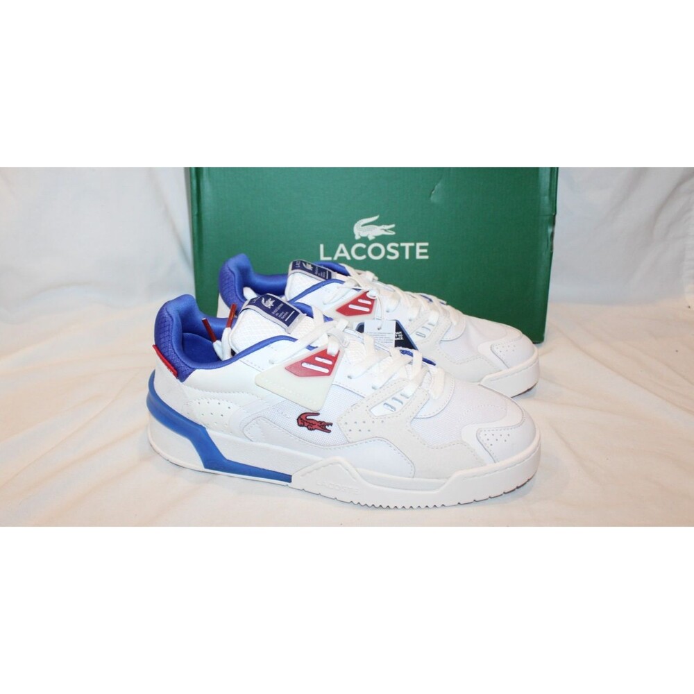 Lacoste LT 125 124 7 SMA White/Red/Blue Men’s Leather Sneakers US 8 EU 40.5